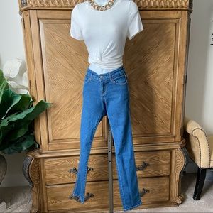 H&M denim light wash skinny low waist jeans